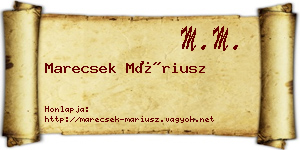 Marecsek Máriusz névjegykártya